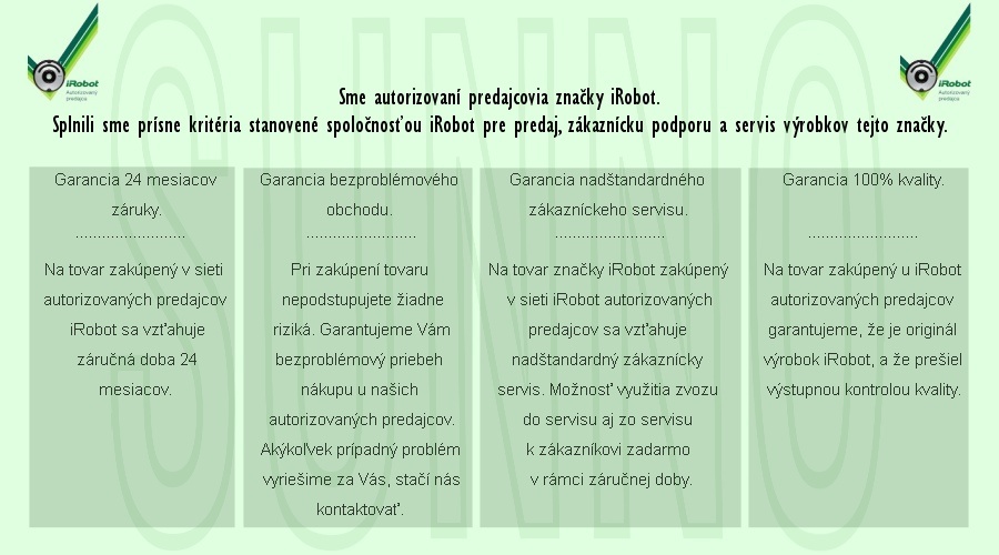 autorizovaný predajca SUNNO bezpečný nákup robotického vysávača Roomba